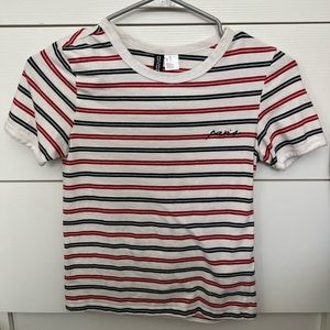 H&M Paris women’s red, white, and blue striped tee